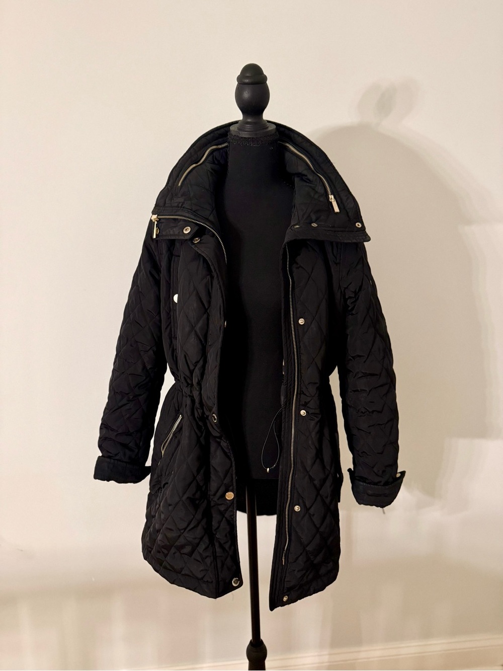 Michael Kors Black Quilted Long Puffer Coat
